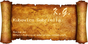 Kubovics Gabriella névjegykártya